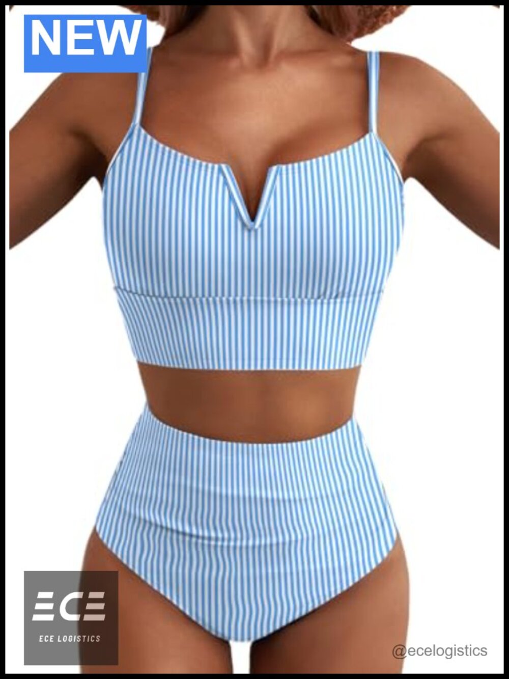 Herseas High Waisted Bikini Set V Wire Two Piece Swimsuit Tummy Control
